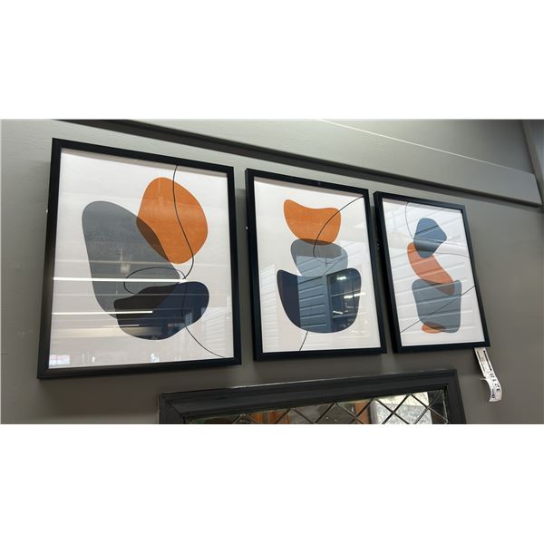 SET OF 3 SEBASTIAN FRAMED WALL ART. 17"X21" EACH