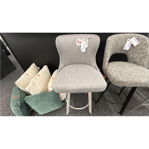 GREY BAR STOOL.