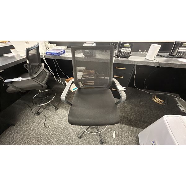MESH BACK TALL TASK CHAIRS.