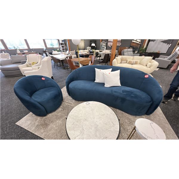 DECORREST MODERN SOFA SET. W/ CUSHION. SOFA 94" WIDE. SWIVEL SIDE CHAIR.