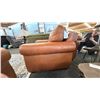 Image 2 : PALLISER BROWN LEATHER ARMCHAIR.