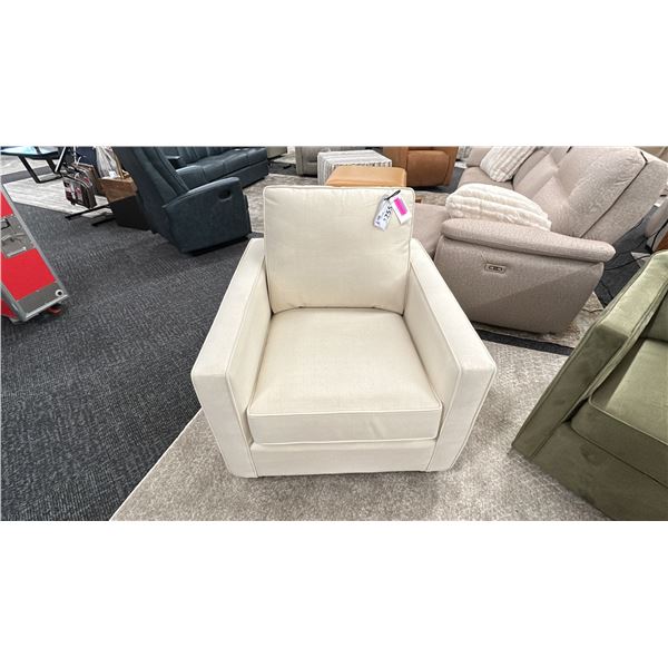 DECORREST CREAM UPHOLSTERED CLUB CHAIR.
