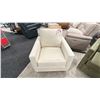 Image 1 : DECORREST CREAM UPHOLSTERED CLUB CHAIR.
