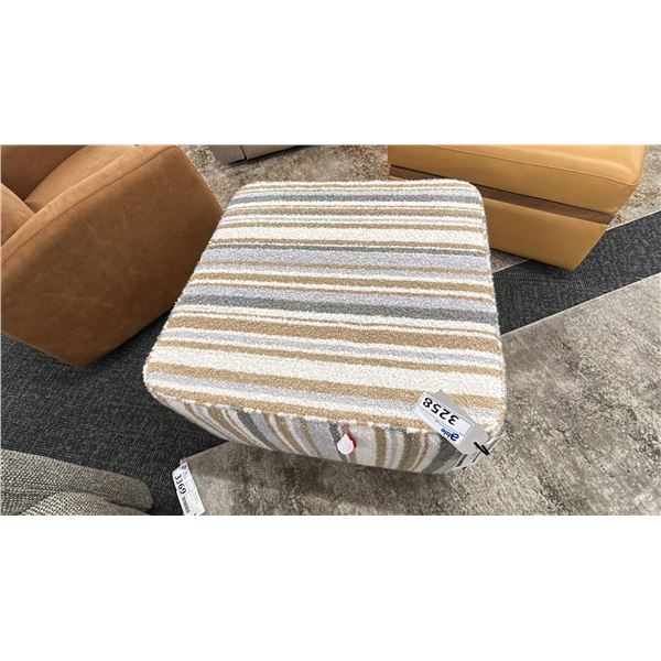 PALLISER 31" SQUARE UPHOLSTERED OTTOMAN.