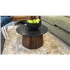 Image 3 : GRANITE TOP COFFEE TABLE 26" ROUND. 15" HIGH. W/ CERAMIC BOWL W/ ARTIFICIAL APPLES.