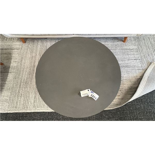 DECORREST HAROLD 38" ROUND COFFEE TABLE. MINOR SCRATCHES ON SURFACE.