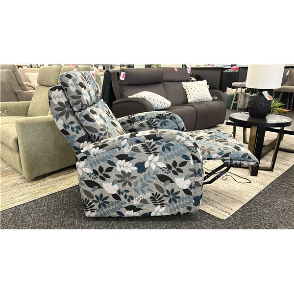 ELRAN FURNITURE RECLINER. PATTERNED FABRIC.