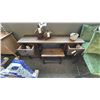 Image 2 : MAGNUSSEN 64" WIDE RETRACTABLE SOFA TABLE OR SMALL DESK. W/ DECOR ITEMS AS IN PHOTOS.