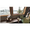 Image 4 : MAGNUSSEN 64" WIDE RETRACTABLE SOFA TABLE OR SMALL DESK. W/ DECOR ITEMS AS IN PHOTOS.