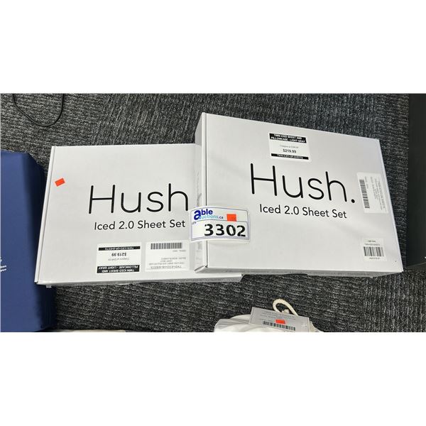 2 X HUSH ICED 2.0 SHEET SETS. TWIN