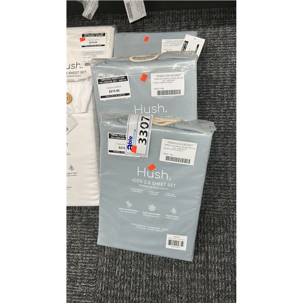 3 X HUSH ICED 2.0 SHEET SETS. 2 X TWIN XL, 1 X TWIN. RETAIL $750