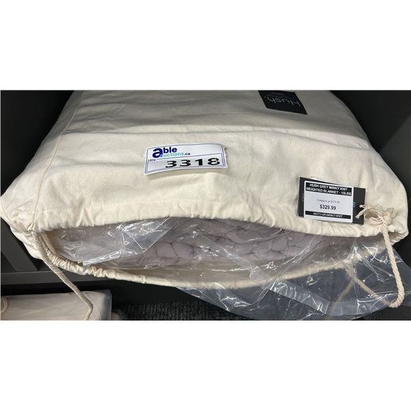 HUSH MINKY KNITTED WEIGHTED BLANKET. 15 LBS. 48"X72" RETAIL $380