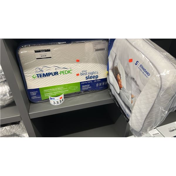 GROUP LOT 3 X TEMPUR-PEDIC NECK PILLOW, 1 X SEALY CLASSIC. QUEENS. RETAIL $900