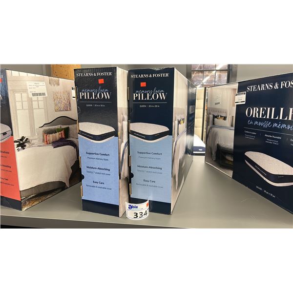 2 X STEARNS AND FOSTER QUEEN MEMORY FOAM PILLOWS RETAIL $600