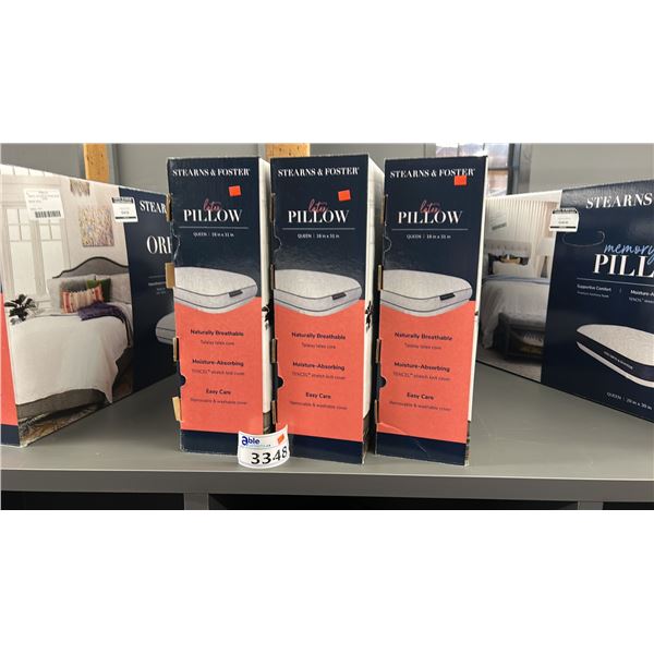 3 X STEARNS AND FOSTER QUEEN MEMORY FOAM PILLOWS RETAIL $900