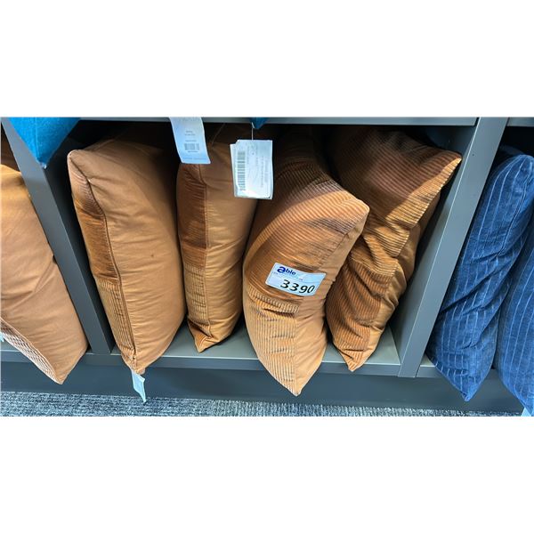 GROUP OF 4 COPPER CUSHIONS.