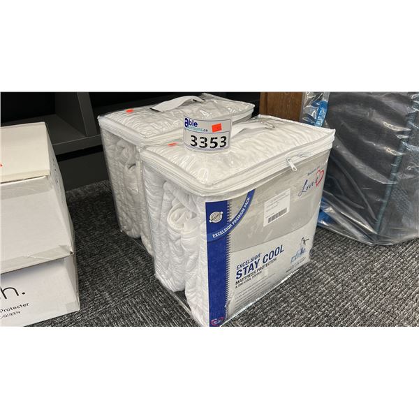2 X EXCELSIOR STAY COOL MATTRESS PROTECTORS AND TOPPERS. DOUBLE