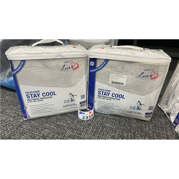 2 X EXCELSIOR TWIN MATTRESS PROTECTORS AND TOPPERS