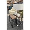 Image 4 : PAIR OF METAL FRAMED SIDE TABLES. W/ 2 MARBLE BASED TABLE LAMPS.