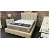 Image 1 : PALLISER QUEEN SIZE BED FRAME CREAM LEATHER. RETAIL $4,500. MATTRESS NOT INCLUDED.