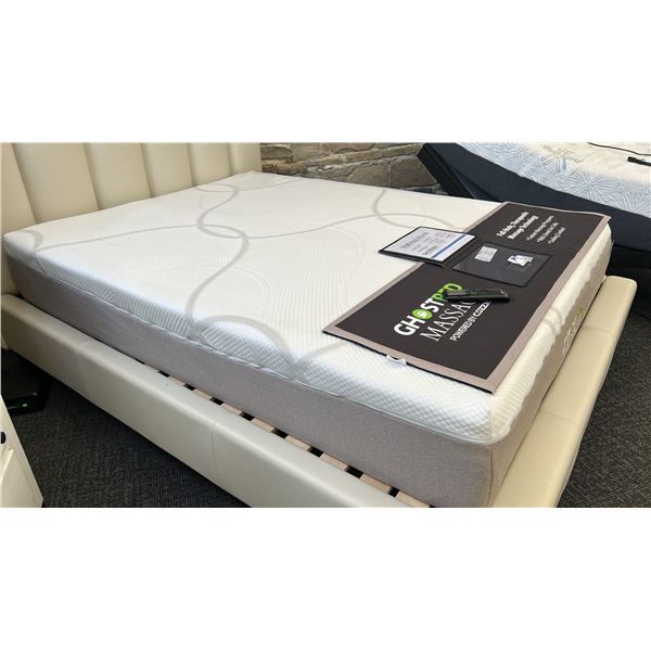 GHOSTBED MASSAGE MATTRESS. CUSTOM MASSAGE PROGRAM. MULTIZONE AIR CELLS. COOLING COMFORT.
