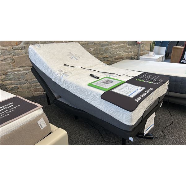 GHOSTBED TWIN XL MATTRESS. VENUS WILLIAMS VOLLEY MEMORY FOAM. W/ ADJUSTABLE POWER BASE.