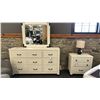 Image 1 : MAGNUSSEN DRESSER SET. 66" DRESSER W/ MIRROR. 28" DRAWER NIGHTSTAND. W/ TABLE LAMP. RETAIL $4,800.