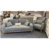 Image 1 : FIG & CHERRY LOFT SOFA SLEEPER SET. 80" WIDE & SIDE CHAIR. W/ CUSHIONS. RETAIL $5,900.