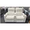 Image 1 : PALLISER ELITE POWER DOUBLE RECLINER, FROST LEATHER. RETAIL $3,000.
