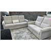 Image 1 : PALLISER SOFA SET. DOUBLE RECLINING SOFA. 82" WIDE. 59" WIDE LOVESEAT. RETAIL $10,000