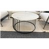 Image 1 : 36" ROUND MARBLE TOP COFFEE TABLE.