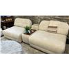 Image 1 : FI & CHERRY COMO SET 2 CHAIRS & CENTRE MODULE. W/ THROW BLANKET & POT, 8' WIDE. RETAIL $5,600