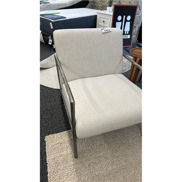 PAIR OF ASHLEY FURNITURE RYANDALE COARSE STEEL FRAME CHAIRS. RETAIL $3,600