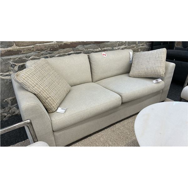 PALLISER BASILICA CREAMERY SOFA W/ CUSHIONS, 76" WIDE.