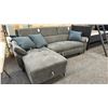 Image 1 : PRIMO INTERNATIONAL CORNER PULLOUT SLEEPER SOFA. W/ CUSHIONS, STORAGE UNIT
