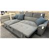 Image 2 : PRIMO INTERNATIONAL CORNER PULLOUT SLEEPER SOFA. W/ CUSHIONS, STORAGE UNIT
