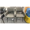 Image 2 : GROUP OF 4 GROUPE COCORAN SUEDE CHAIRS.
