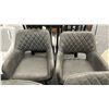 Image 3 : GROUP OF 4 GROUPE COCORAN SUEDE CHAIRS.