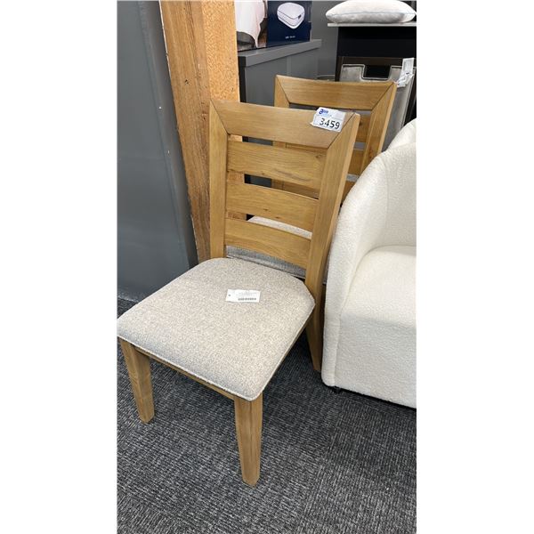 GROUP OF 2 ASHLEY FURNITURE WOOD FRAMED CHAIRS.