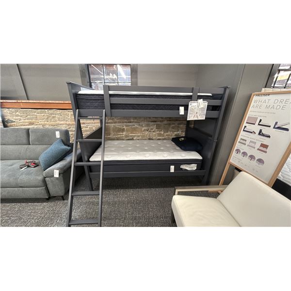 ASHLEY FURNITURE BUNKBED SET. W/ SERTA PRISM TWIN MATTRESSES.