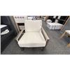 Image 1 : QUINN CHAIR, WHITE LEATHER, FROST METAL FRAME. RETAIL $2,600.