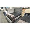 Image 2 : PALLISER VINYARD QUEEN SIZE MICROFIBRE BED FRAME. MATTRESS NOT INCLUDED. RETAIL $2,800.