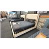 Image 2 : SUNPAN FURNITURE QUEEN BED NATURAL WOOD FRAME. EFFIE LINEN. MATTRESS NOT INCLUDED.