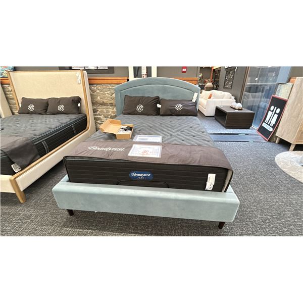 PALLISER QUEEN SIZE BED FRAME, FRENCH BLUE, ADJUSTABLE ELECTRIC BASE. MATTRESS NOT INCLUDED.