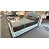 Image 2 : PALLISER QUEEN SIZE BED FRAME, FRENCH BLUE, ADJUSTABLE ELECTRIC BASE. MATTRESS NOT INCLUDED.