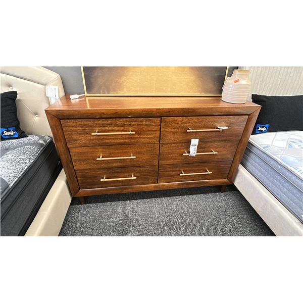 ASHLEY FURNITURE 3 PIECE DRESSER SET, W/ DECOR CERAMIC POT