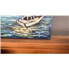 Image 2 : SIGNED OIL ON CANVAS, SAIL BOAT. 36" X 24"