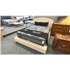 Image 1 : PALLISER QUEEN SIZE BEIGE LEATHER BED FRAME. MATTRESS NOT INCLUDED.