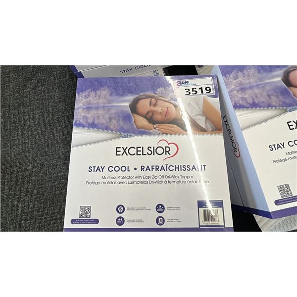 EXCELSIOR STAY COOL KING SIZE MATTRESS PROTECTOR & EASY ZIP OFF DRY WICK TOPPER