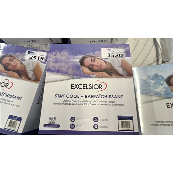 EXCELSIOR STAY COOL KING SIZE MATTRESS PROTECTOR & EASY ZIP OFF DRY WICK TOPPER